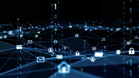 Communication network concept. Digital transformation. Stock Footage 130851637