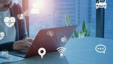 Communication network concept. Digital transformation. Stock-Footage 155612089