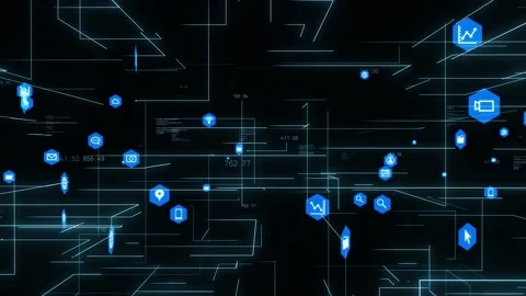 Communication network concept. Digital transformation. Stock Footage 155717791