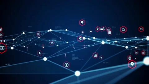 Communication network concept. Digital transformation. Video stock 155717871