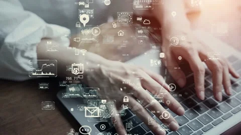 Communication network concept. Digital transformation. Video stock 159522914