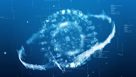 Communication network concept. Digital transformation. Video stock 176265766