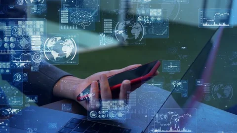 Communication network concept. GUI (Graphical User Interface). Stock Footage 115761669