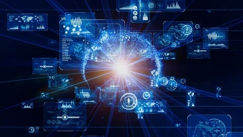 Communication network concept. GUI (Graphical User Interface). Stock Footage 120434545