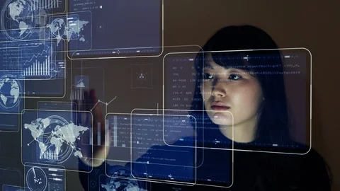 Communication network concept. GUI (Graphical User Interface). System engneer. Stock Footage 122619740