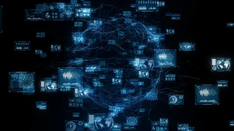 Communication network concept. GUI (Graphical User Interface). Stock Footage 127704183