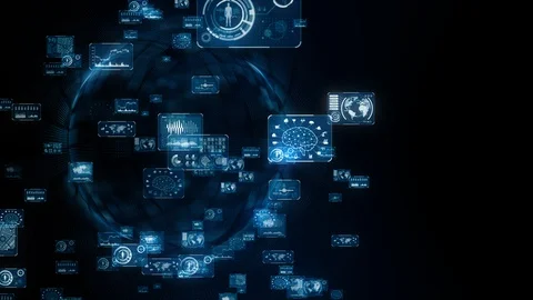 Communication network concept. GUI (Graphical User Interface). Stock Footage 127704222