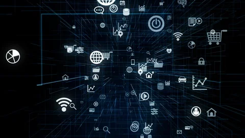 Communication network concept. GUI (Graphical User Interface). Stock Footage 127705183