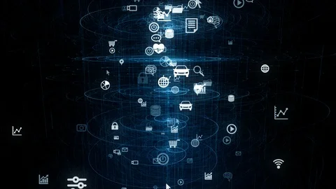 Communication network concept. GUI (Graphical User Interface). Stock Footage 127734300