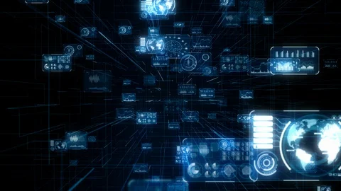 Communication network concept. GUI (Graphical User Interface). Stock Footage 127743747