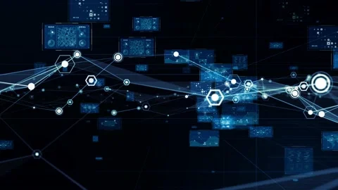Communication network concept. GUI (Graphical User Interface). Stock Footage 145043165