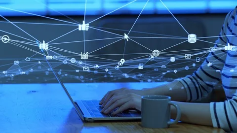 Communication network concept. IoT (Internet of Things). Telecommunication. Stock Footage 123266584