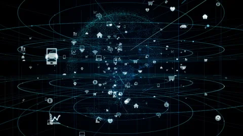 Communication network concept. IoT (Internet of Things). Stock Footage 126326826