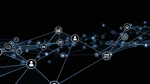 Communication network concept. IoT (Internet of Things). Telecommunication. Stock Footage 139199448