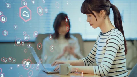 Communication network concept. Mobile application. Digital transformation. Stock Footage 149403141