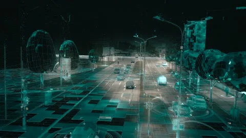 Communication network concept in smart city. Artificial Intelligence technology Stock Footage 166665617