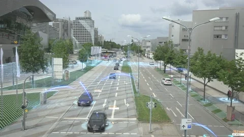 Communication network concept in smart city. Artificial Intelligence, 5g Stock Footage 168361951