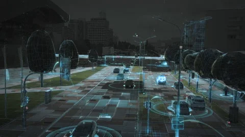Communication network concept in smart city. Artificial Intelligence, 5g Stock Footage 231431932