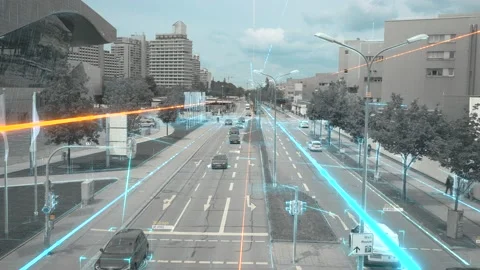Communication network concept in smart city. Artificial Intelligence, 5g Stock Footage 231431981