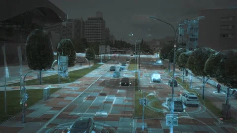 Communication network concept in smart city. Artificial Intelligence, 5g Stock Footage 231431982