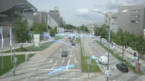 Communication network concept in smart city. Artificial Intelligence, 5g Stock Footage 231432107