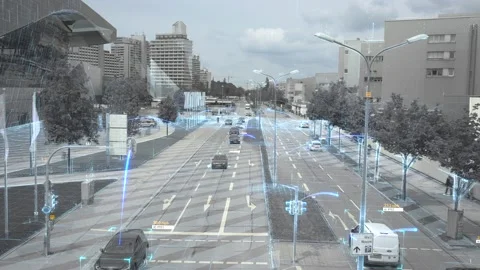 Communication network concept in smart city. Artificial Intelligence, 5g Stock Footage 231432117