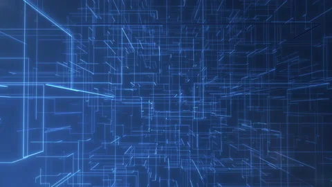 Communication network flying in cyberspace Video stock 135268322