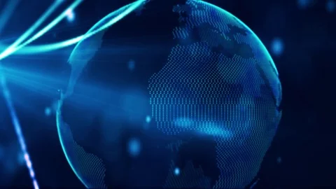 Communication network. Global technology background Stock Footage 84038833