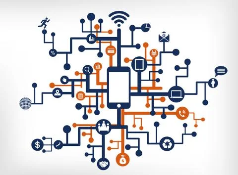 Communication network 스톡 일러스트