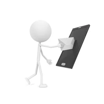 Communication by new technology. 3D rendering. Stock Illustration