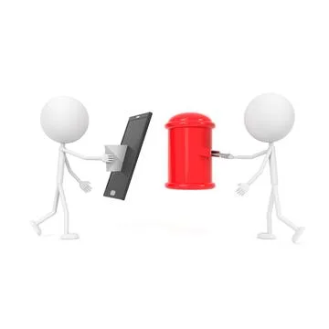 Communication by new technology. 3D rendering. Stock Illustration