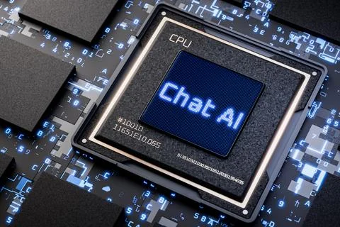 Communication with online chats of artificial intelligence. Inscription on the イラスト素材