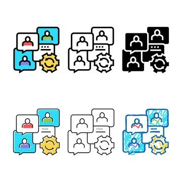 Communication optimize color forms icon vector Stock Illustration