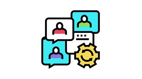 Communication optimize color icon animation Stock Footage 164055301
