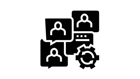 Communication optimize glyph icon animation Stock Footage 164218884