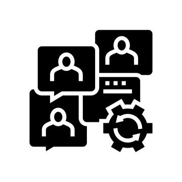 Communication optimize glyph icon vector illustration Stock Illustration