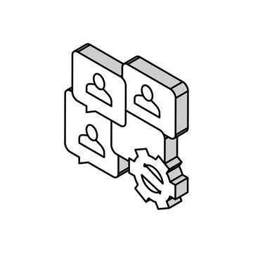 Communication optimize isometric icon vector illustration Stockillustratie