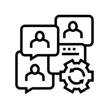 Communication optimize line icon vector illustration Stock Illustration