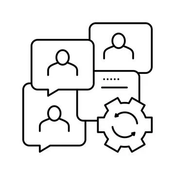 Communication optimize line icon vector illustration Stockillustratie