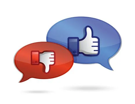 Communication or chatting thump up &amp; thumb down cycle illustration design ove Stock Illustration