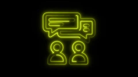 Communication Outline Icon in HD Video Neon Animation Stockbeeldmateriaal 304553147