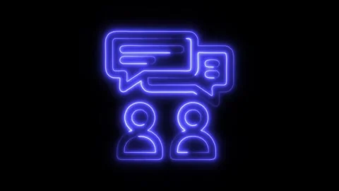 Communication Outline Icon in HD Video Neon Animation 스톡 동영상 304553148