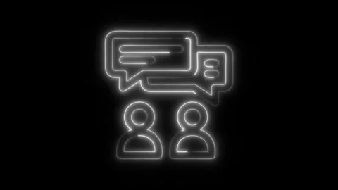 Communication Outline Icon in HD Video Neon Animation 스톡 동영상 304553149