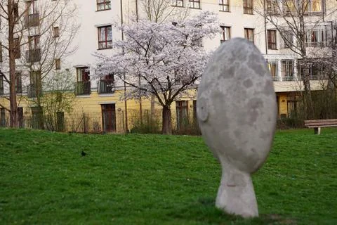 Communication in a park in Munich Stock Photos