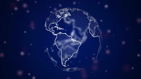 Communication particles tech earth animation. Stock Footage 170244527