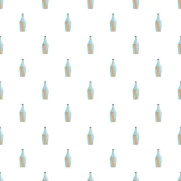 Communication pattern with message in a bottle floating Illustrazione stock