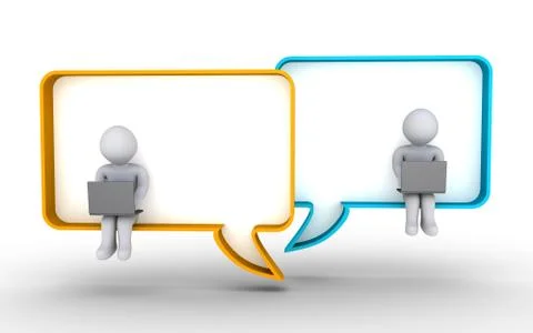 Communication by people with laptops Stock Illustration