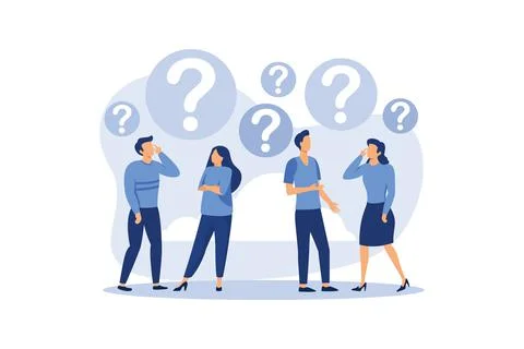 Communication of people in search of solutions to problems, Illustrazione stock