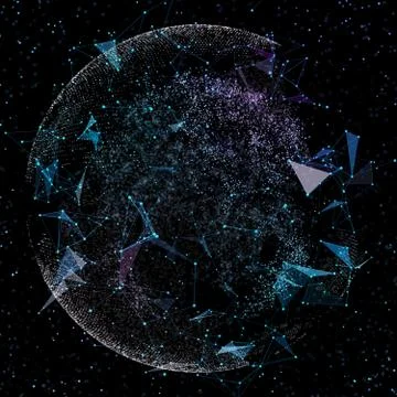 Communication of people in a social network without boundaries. Connection lines Stock-Illustration