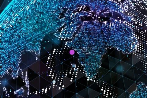 Communication of people in a social network without boundaries. Connection lines Stock-Illustration